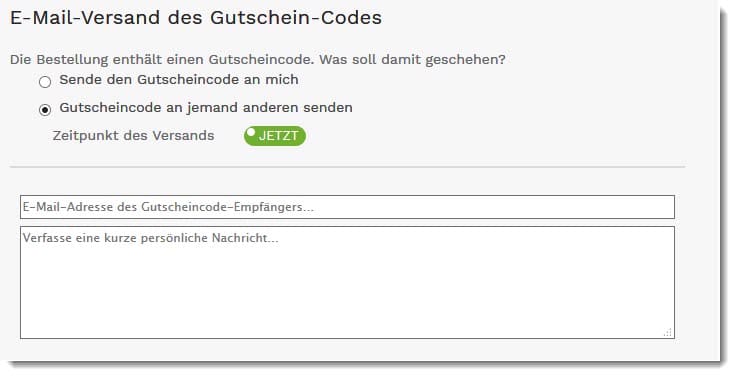 Gutschein-Empfänger